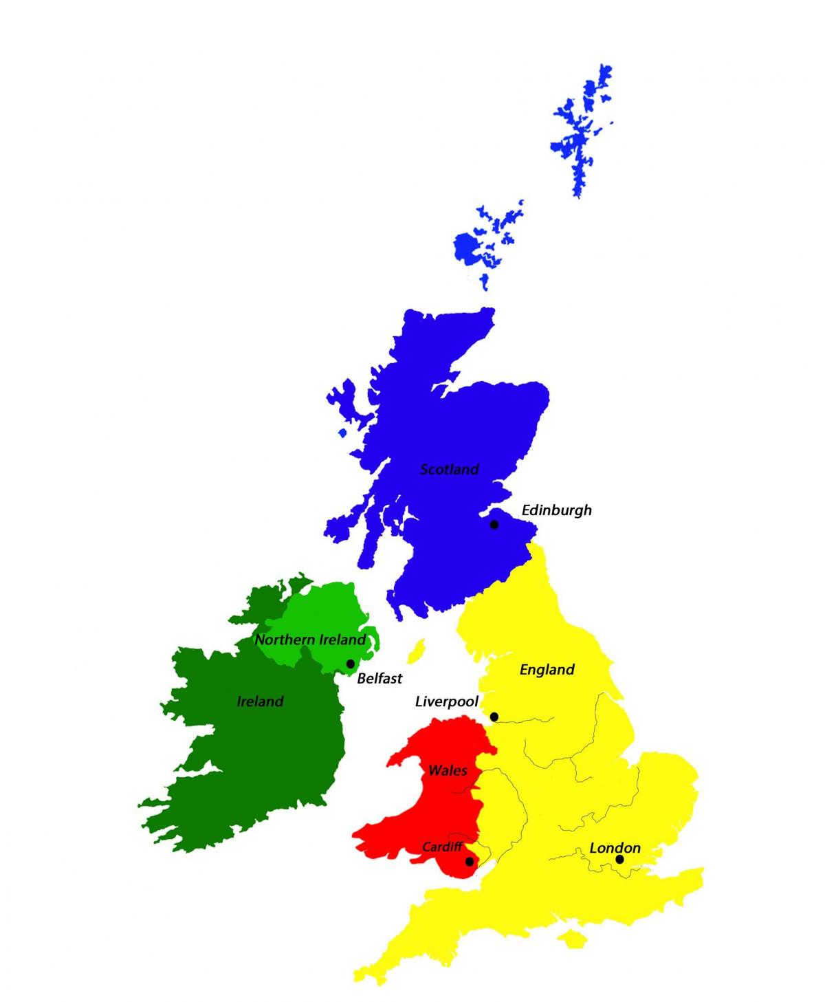 Mapa da capital do Reino Unido (UK)
