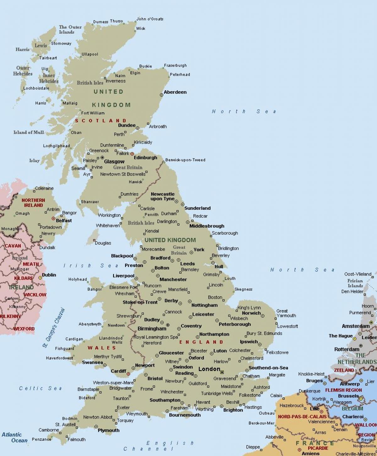 Mapa da cidade do Reino Unido (UK)