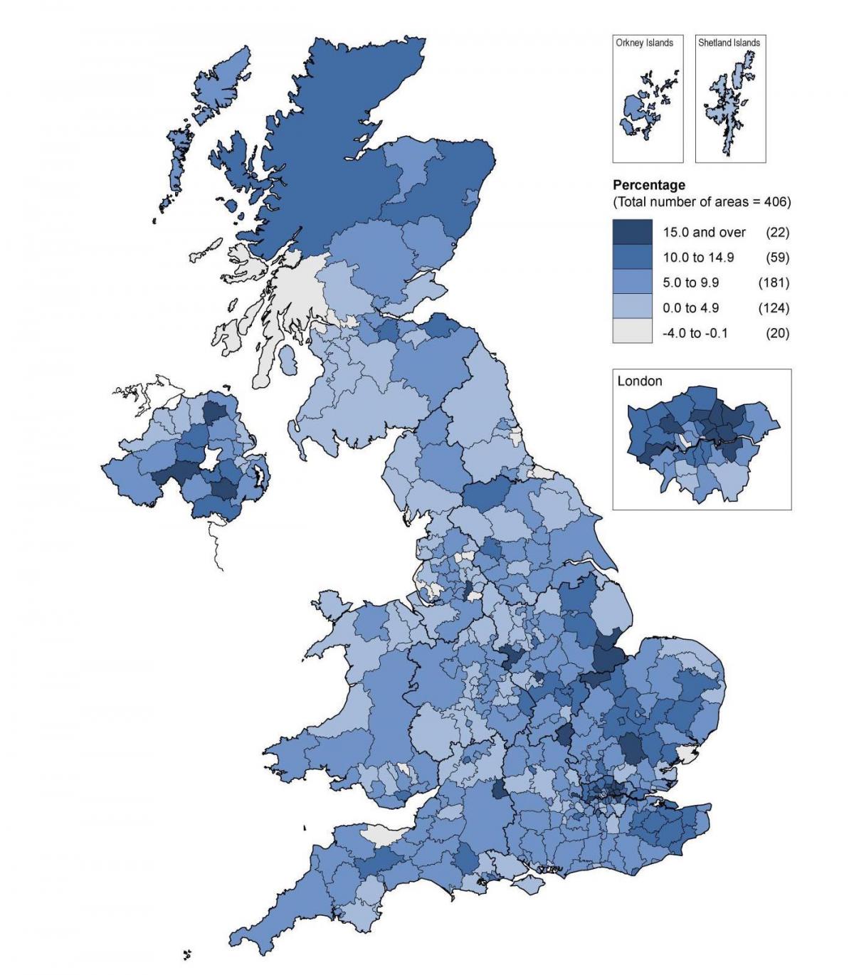 Mapa de densidade no Reino Unido (UK)