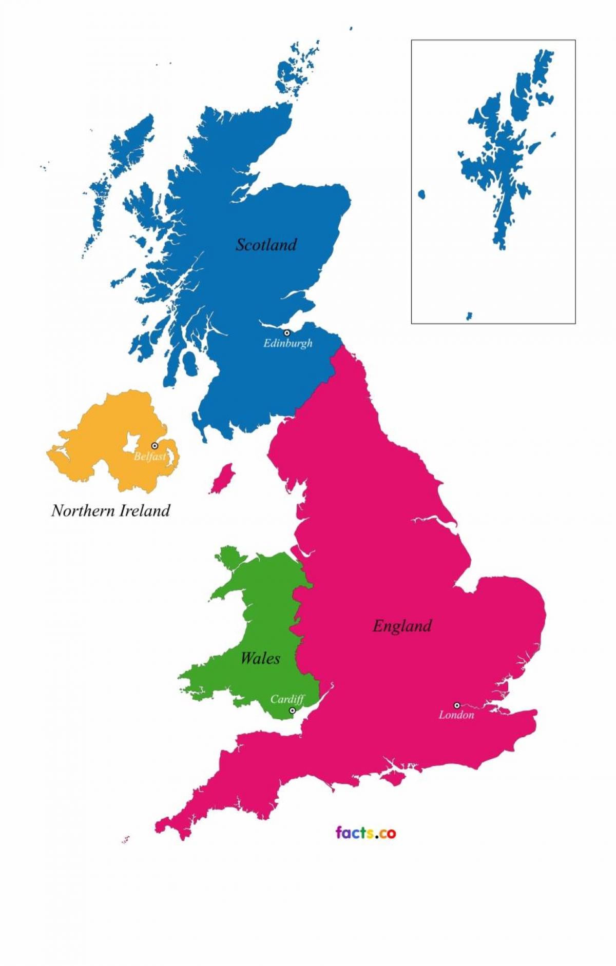 Mapa do Estado do Reino Unido (UK)