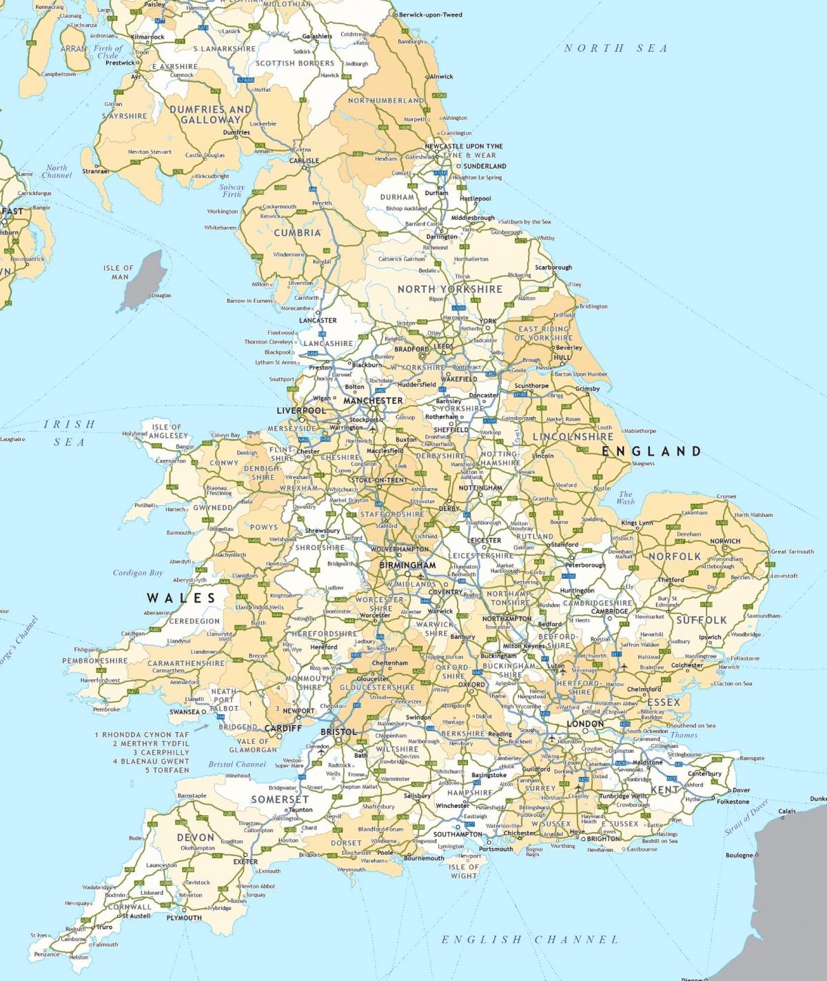 Mapa de Condução do Reino Unido (UK)